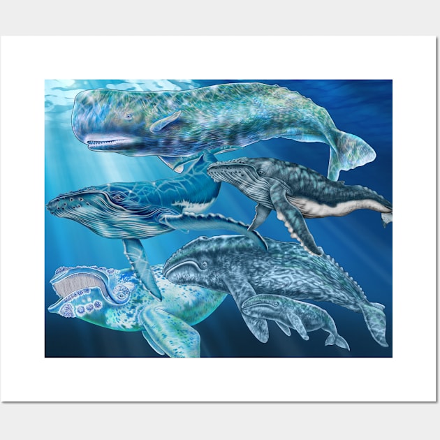 Whales Wall Art by Tim Jeffs Art